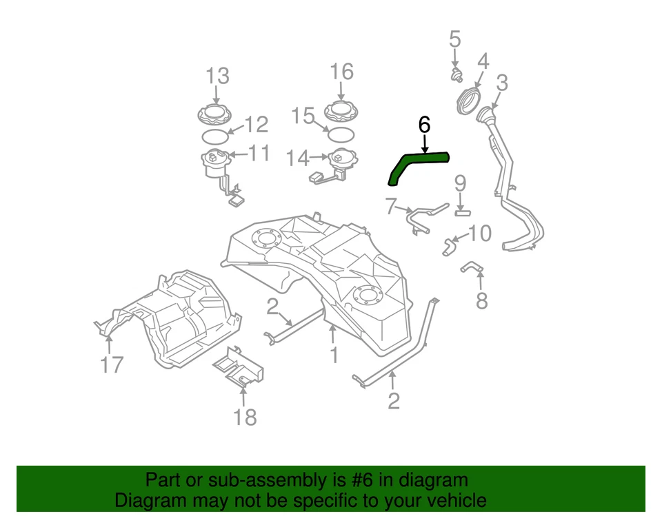 Manguera de llenado de combustible genuina Nissan 17228-AM61A Foto 2 de 2
