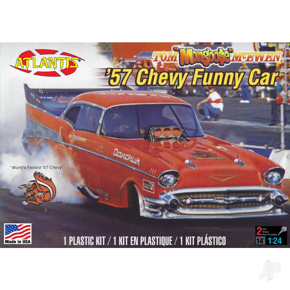 Atlantis Models 1:24 Tom McEwen '57 Chevy Funny Car Plastic Kit