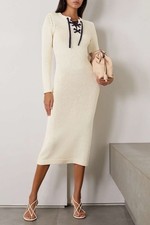 ZIMMERMANN Size 3 HIGH TIDE LACE UP LONG DRESS IN CREAM BNWT RRP$750