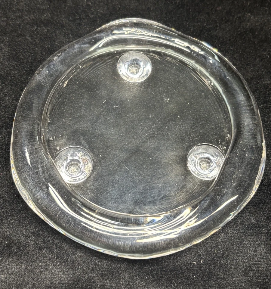 Footed Clear Glass Pillar  Jar Candle Underplate Holder Dish Fits 3” Wide Candle - Image 4 of 4