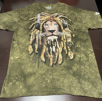 The Mountain Rainforest Cafe Rasta Lion Crew Neck Short Sleeve XXXL Tie Dye