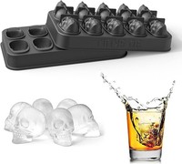 EiswüRfelform 3D Totenkopf Silikon Mit Deckel FüR Whiskey Cocktails 10 Gitter