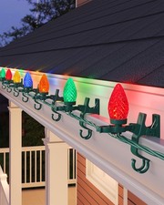 Roof Christmas Lights, 67 FT 100 LED C9 Multi-Color Clip String Lights for Gu...