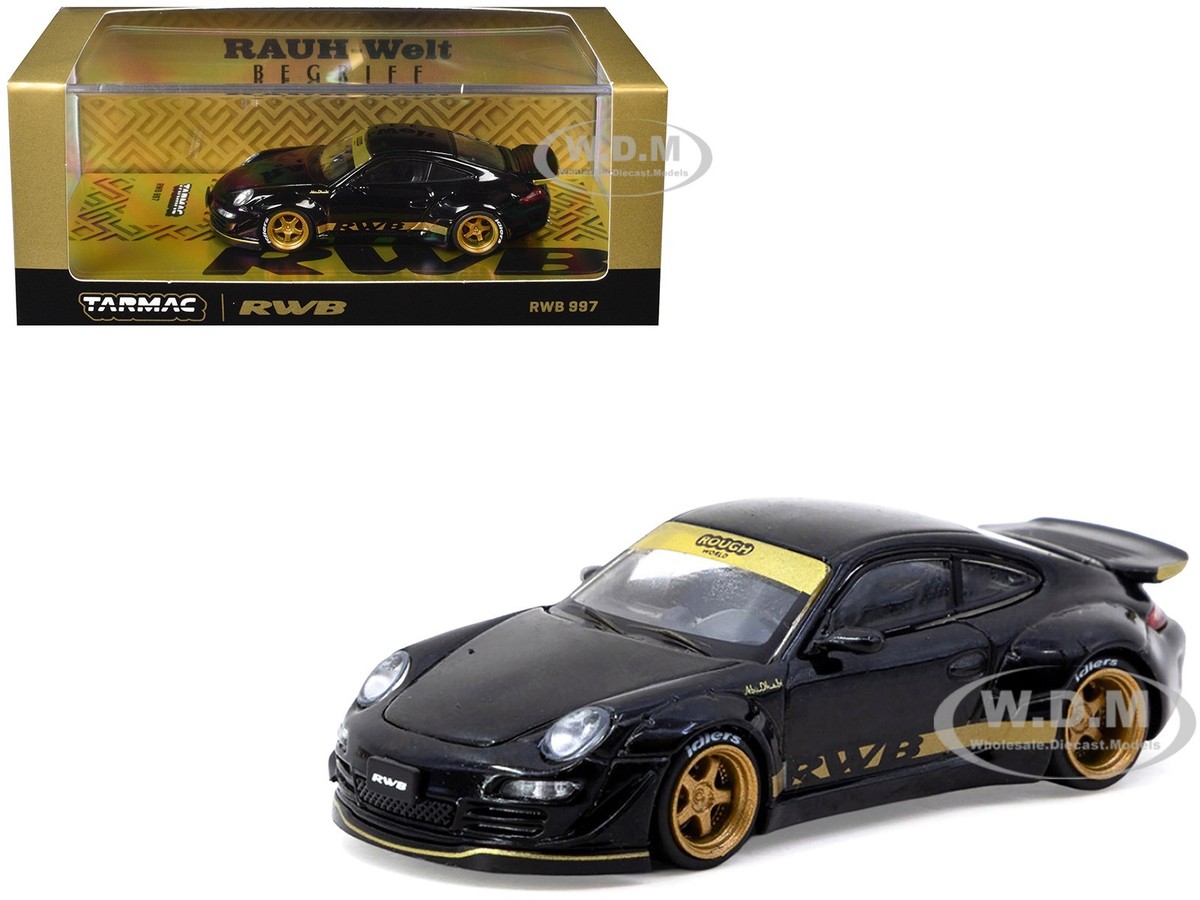RWB 997 BLACK 1/64 DIECAST MODEL CAR BY TARMAC WORKS T64-TL057-BK
