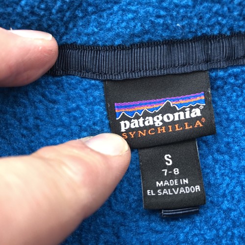 Patagonia Sweater Youth Small Fleece Outdoors 7-8 Snap Shirt Synchilla Pullover - Picture 6 of 9