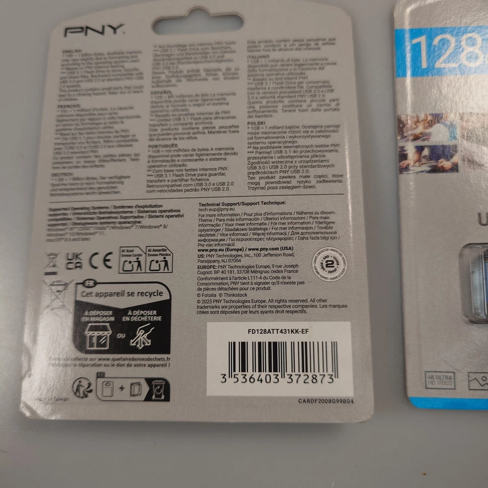 PNY Attaché 4 - 128 GB USB 3.1 Stick Flash Drive Schwarz Schneller Speicherstick - Bild 4 von 4