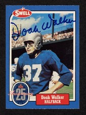 1988 Swell 129 Doak Walker Autograph Perfect Placement HOF Detroit Lions HQ Auto