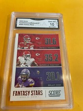 PATRICK MAHOMES II ROBINSON COOK 2020 SCORE FANTASY STARS # PDD GRADED 10 L@@@K