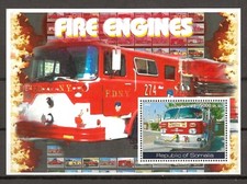 FIRE FIGHTING SOMALIA 2002 SPIRIT OF 76 FIRE ENGINE ON MINIATURE SHEETLET
