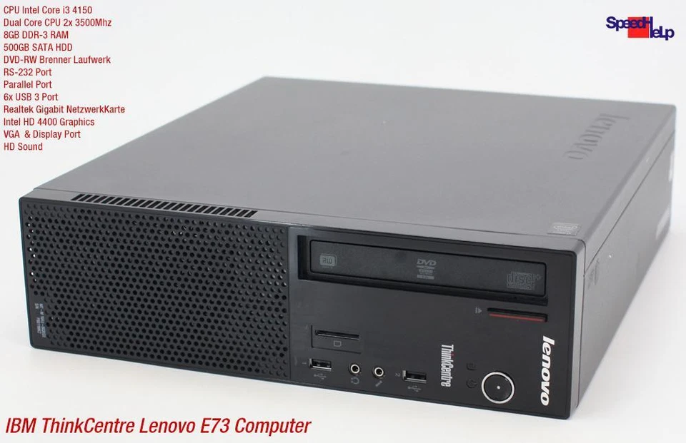 IBM LENOVO THINKCENTRE E73 4150 COMPUTER PC RS-232 PARALLEL LPT WINDOWS 10 500GB - Immagine 2 di 4
