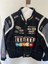 Vintage Kyle Busch JH Design M&M's Snap Black  Jacket #18, Size XL, 11/12