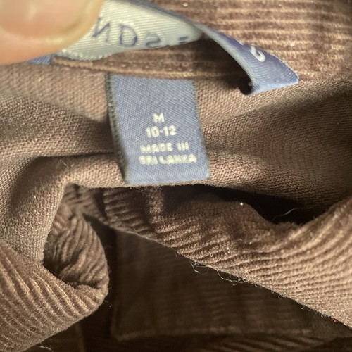 LANDS END Baumwolle Corduroy Chocolate Brown Jeans Jacket Size M 10 12 ❤️blt7m76 - Picture 8 of 9