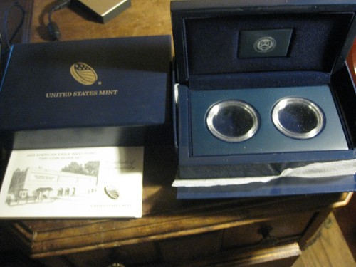 2013-W WEST POINT AMERICAN EAGLE 2 COIN SET BOX ONLY WITH 2 CAPS & COA NO COINS