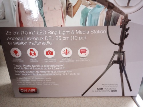 Halo Light Pro Vlogging Series 10" LED Ring Light & Media Station Neuf dans sa boîte - Photo 3 sur 4