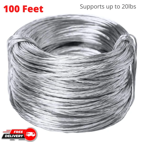 100ft Picture Hanging Wire Photo Frame Picture Hanging Wire supports up to 30Lbs