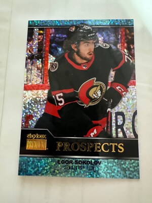 2021-22 SkyBox Metal Universe Premium Prospects Sapphire #PP43 Egor Sokolov