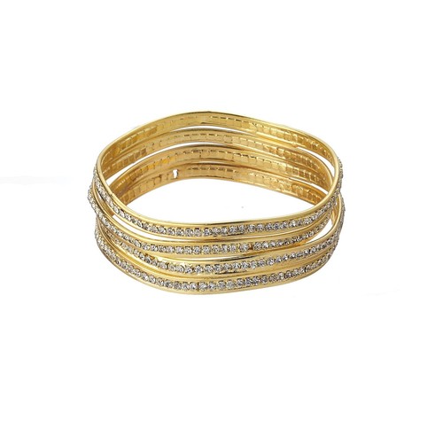 American Diamond Bangles Gold Plated Jewellery Bracelet For Women Girls 2.8 - Picture 5 of 5