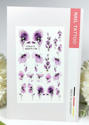 Nail Art Wrap Wasser Transfer Tattoo Blumen Ranke Blüten Wrap Sticker petals 134