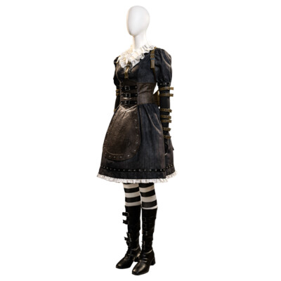 black alice in wonderland dress Alice: Madness Returns Steamdress Full Set Costume Cosplay Halloween Size:L / 8-10 42” XL cm 173 Lunavia – Backless Cami outofthebox