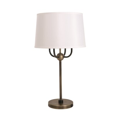House of Troy Alpine 4 Light 30'' Table Lamp, Ant Brass/Hammered BZ - A751-AB-HB