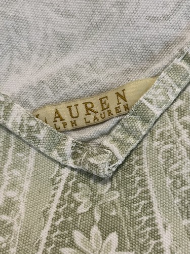 Ralph Lauren DINNER NAPKINS SET/4 Paisley Green White Cotton VINTAGE - Picture 5 of 5