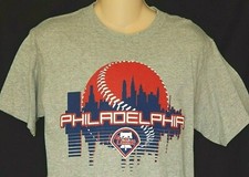 Philadelphia Phillies Boys T-Shirt Medium 10-12 Large 14-16 Gray Baseball NEW