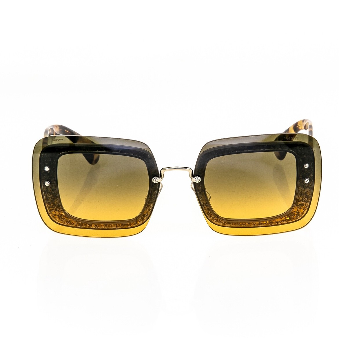 MIU MIU REVEAL 01R MU01RS Orange Brown Glitter Tortoise  display picture 3