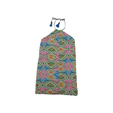 Lovers + Friends Hopeless Love Mosaic Halter Mini Dress Low Cut Back size Small