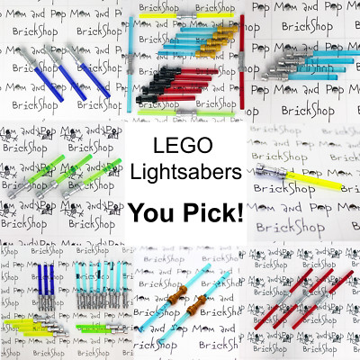 LEGO Star Wars Lightsaber You Pick - Blue Green Purple Red w Silver & Gold Hilts