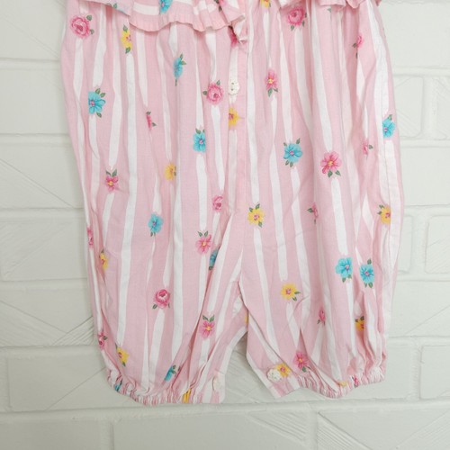 Bernadette's Biscotti Pink Stripe and Floral Jumpsuit Romper Tie Shoulder 24M - Picture 3 of 6