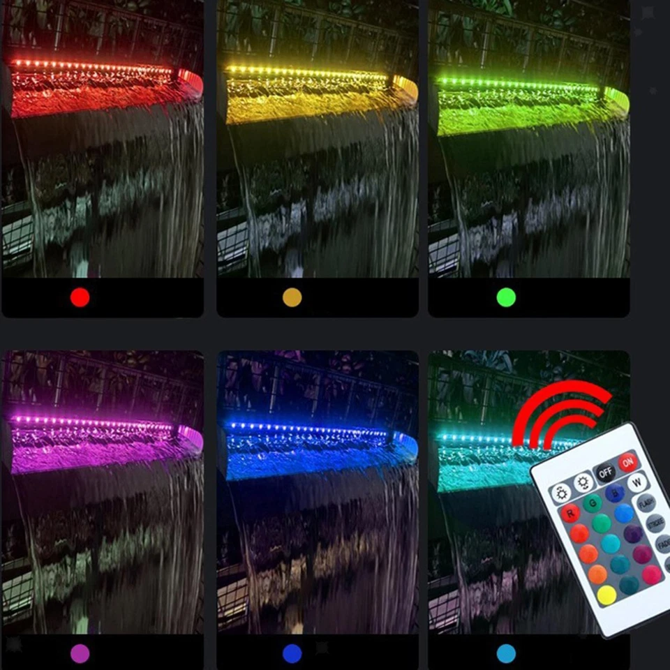 Waterfall Spillway Pool Water Feature Spillway, Water Flow 7.87" Stainless Steel