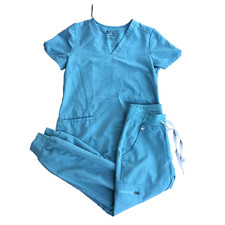 Figs 2 Piece Set Green Casma Top XXS  Zamora Jogger Pants XXS/Petite Scrubs