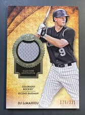 2017 Topps Tier 1 #T1R-DL DJ LeMahieu Tier One Patch Relics SP /331 - Rockies