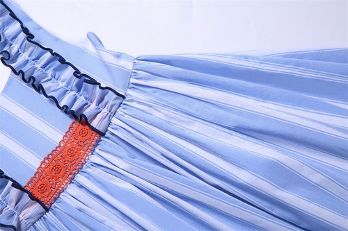 Girls 2-12 Year Sleeveless Striped Spanish Dress for Spring Summer with Headband - Picture 9 of 12