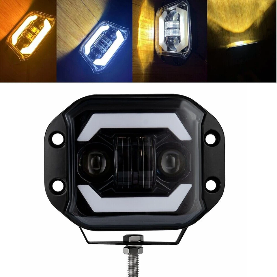 2 PIEZAS Foco de 5 pulgadas Montaje empotrado LED Barra de luz de trabajo Hi/Lo para 4X4 ATV Niva Lada Foto 2 de 4