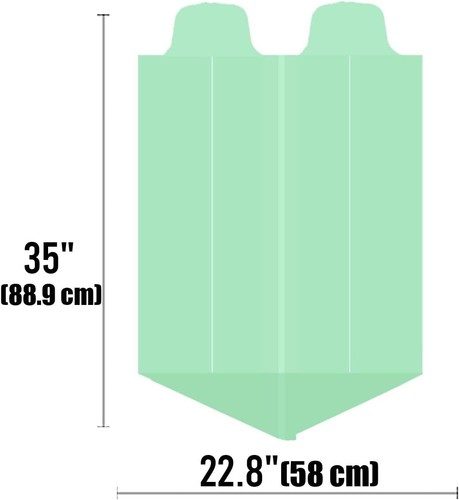 13 Gallon Flap Tie Compostable Trash Bags, 50 50 Count (Pack of 1), Green - Picture 2 of 7