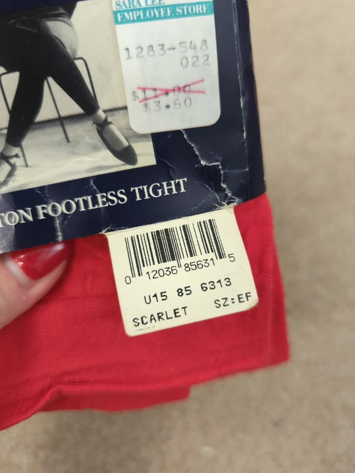 Винтажный Hanes леггинсы хлопок лосины алый красный размер EF нейлона хлопок - Изображение 2 из 4