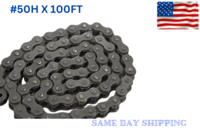 #50H HEAVY DUTY ROLLER CHAIN 100 FT REEL + 1 CONNECTING LINK