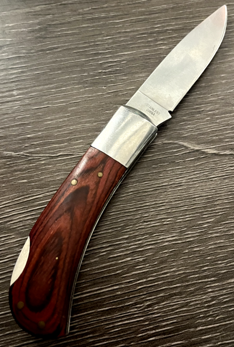 Cabela's Pocket Knife Lockback Wood Handle eBay