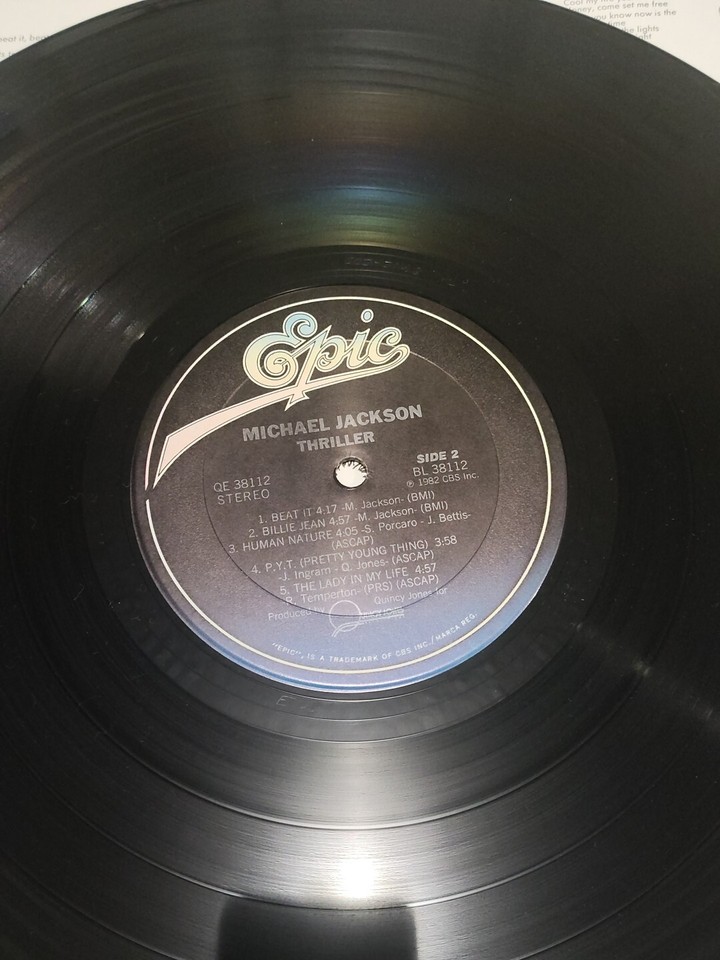 Michael Jackson Thriller LP 1982 Epic ‎QE38112 Gatefold Music Album