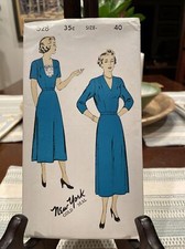 SALE VOLUP Vintage New York Pattern Day Dress w inset vestee 528 40