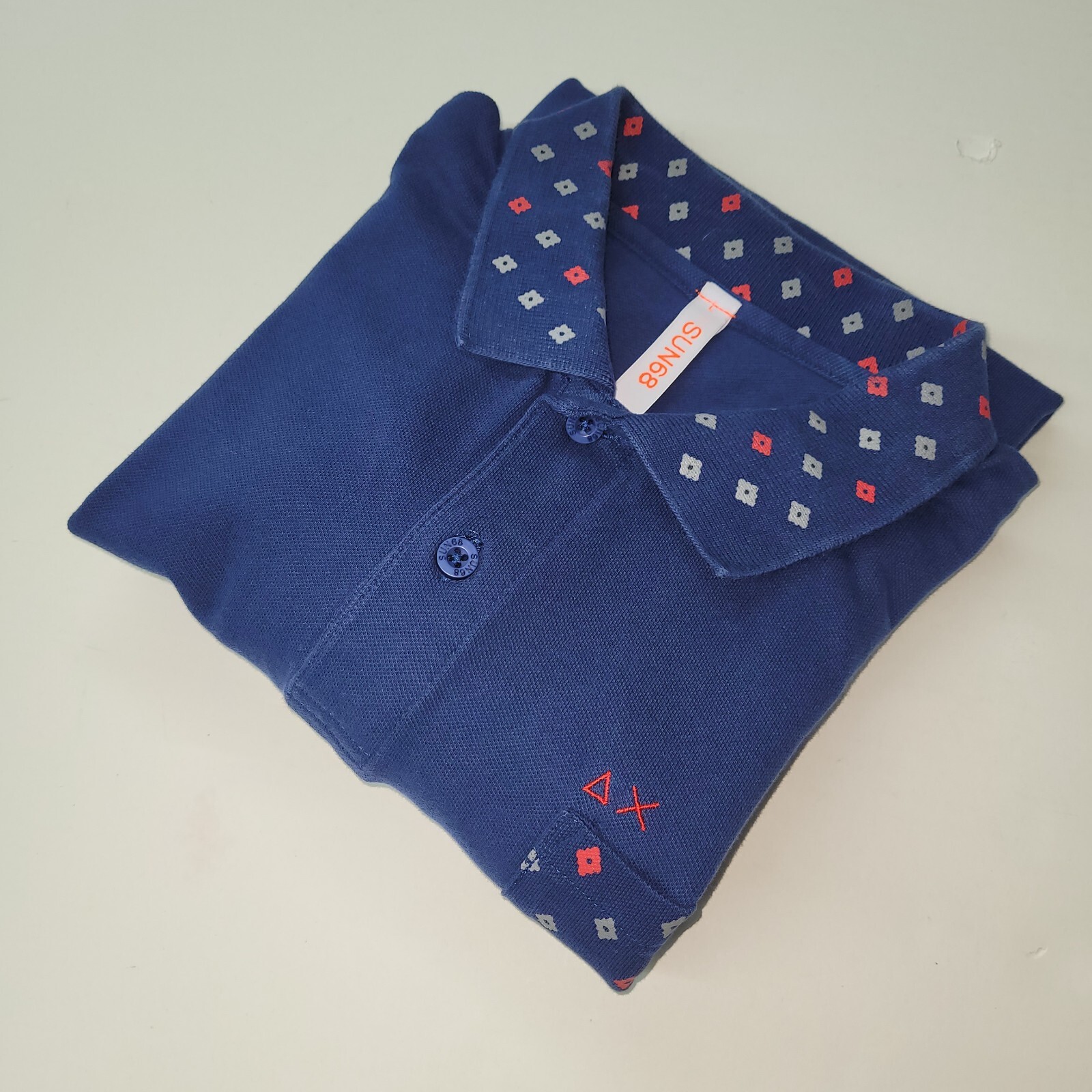 Sun68 Polo Shirt Mens L Blue Golf Pocket Short Sleeve Lightweight European image 3