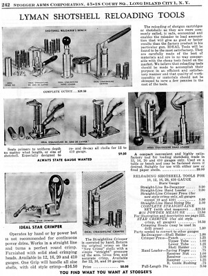 1954 Print Ad of Lyman Shotshell Reloader's Bench, Straightline Capper & Loader