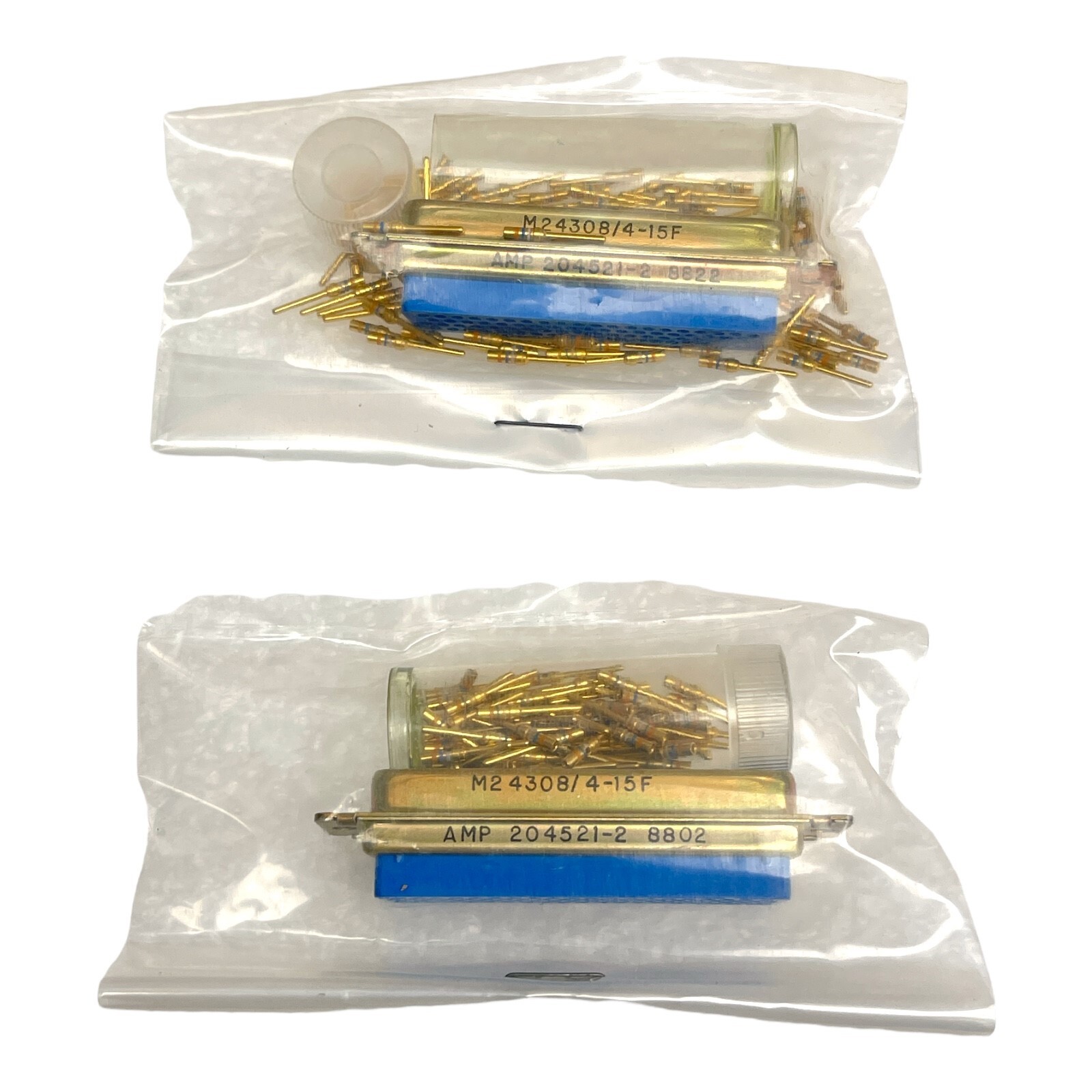 AMP M24308/4-15F 204521-2 CONNECTOR w/CONTACT SET NOS NEW OLD  