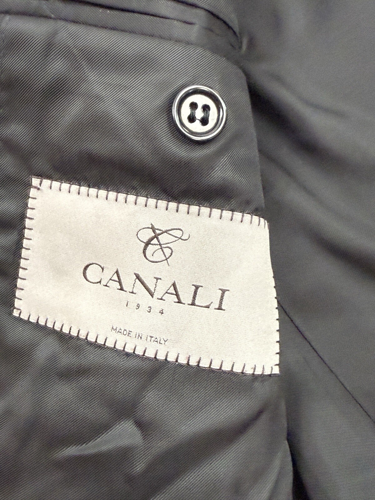 CANALI  Solid Black Two Button  Suit Jacket Size … - image 7
