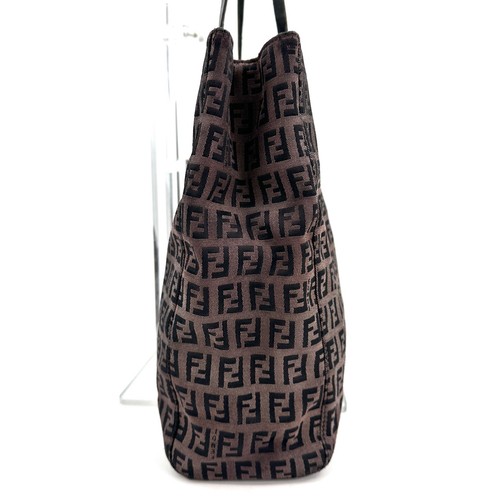 FENDI Zucchino Tote Bag Small Brown Auth #0397 - Picture 4 of 19