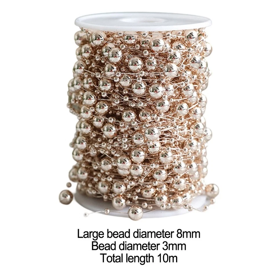 Christbaumschmuck 10m Kunststoff Perlen Girlande für stilvollen Urlaubslook - Bild 4 von 4