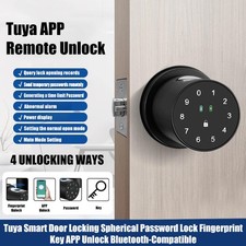 Tuya Smart Door Locking Spherical Password Lock Fingerprint Key APP Unlock
