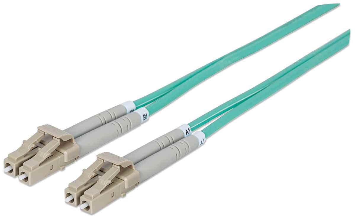 Fiber Optic Patch Cable Multi- Mode Lc/Lc 50/125 Om3 1M Aqua NUOVO