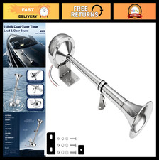 12V Electric Stainless Steel Boat Horn - Single Trumpet Marine Horn for Yacht, S